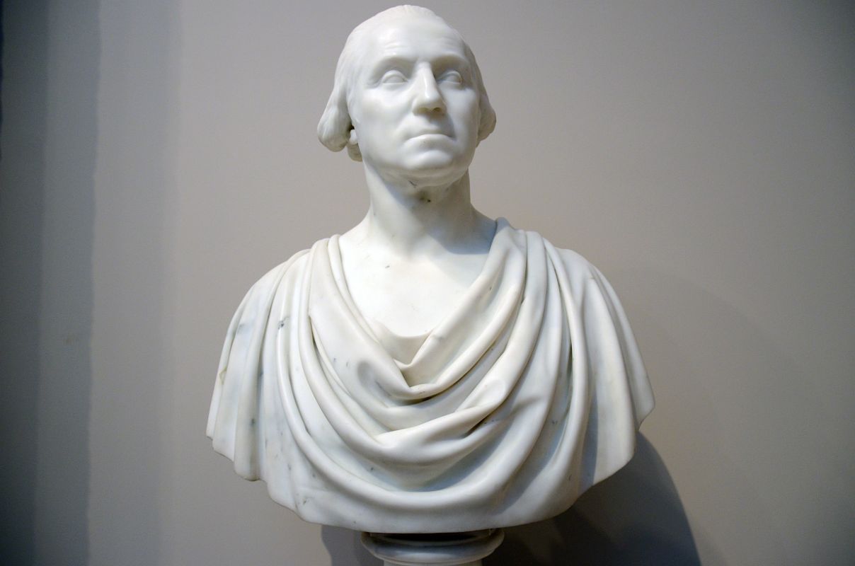 760 George Washington marble statue - Hiram Powers 1844 - American Wing New York Metropolitan Museum of Art